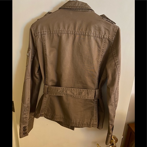 J. Crew light brown jacket with tie Womens Sz M - Picture 2 of 7